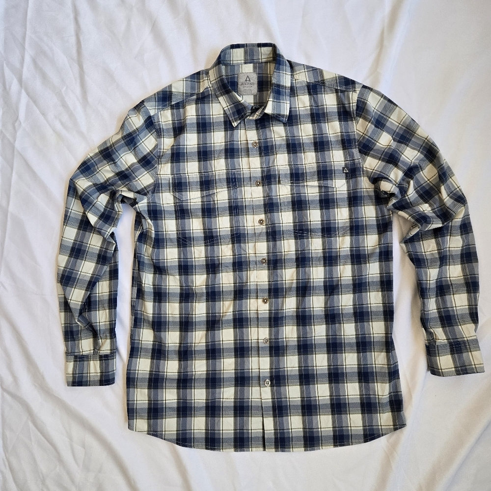 Ascend Bass Pro Shop Plaid Button Front Long Sleeve Outdoor Gear Size Large